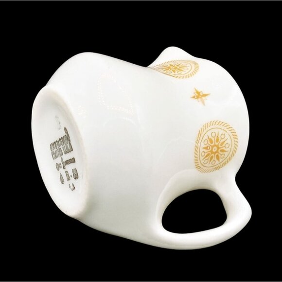 Shenango China Creamer Handle Gold Medallion Star Pattern Vintage 2.75" 1970s - Picture 13 of 14